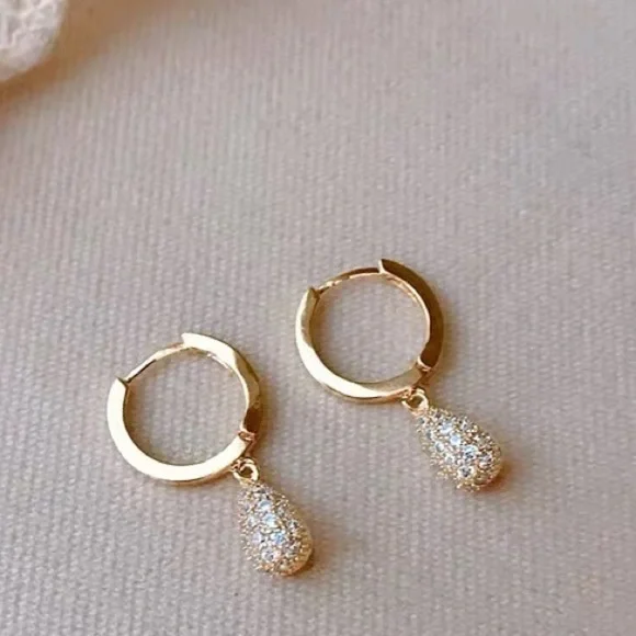 💎 Teardrop dangle Earrings - minimalist basic elegant simple - Picture 4 of 4